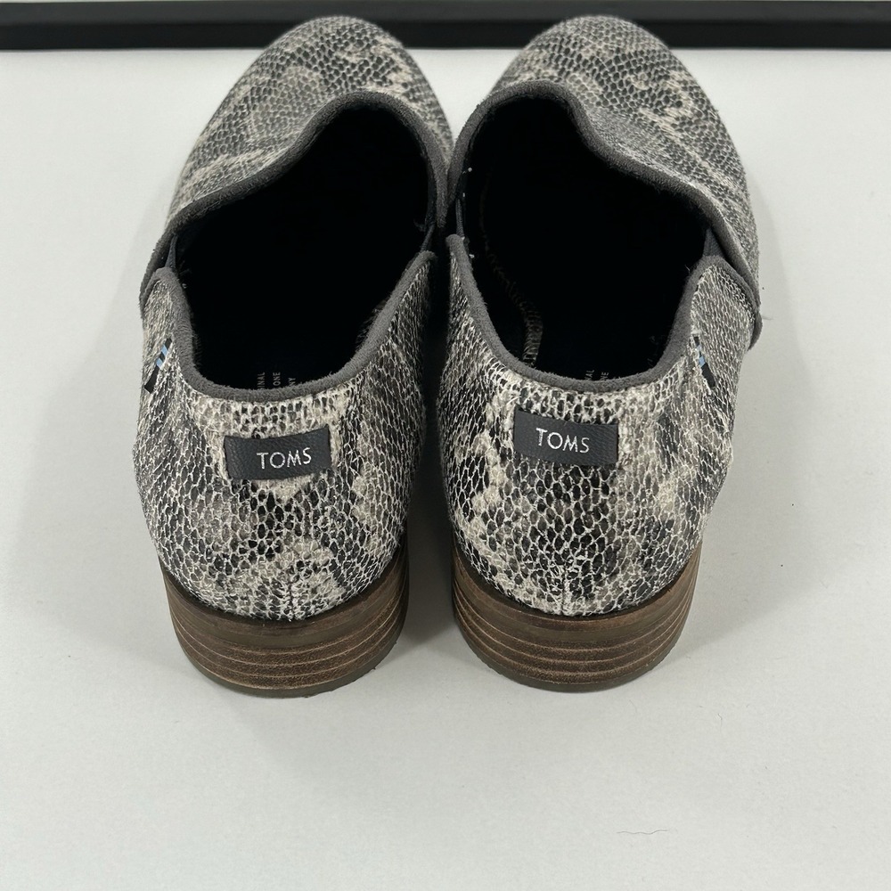 TOMS Snakeskin Slip On Loafers Women's 9 Neutral Print Casual Flats - Picture 4 of 9
